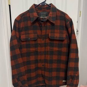Jachs Men's Red and Black Checkered Shirt Jacket